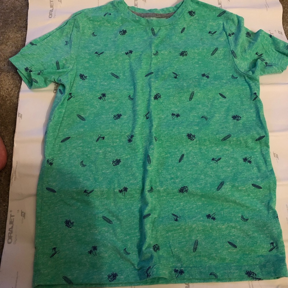 Old Navy Teal Surfboard Patterned Tee